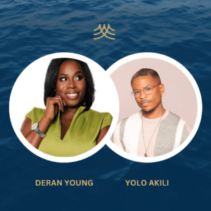 Two individuals smiling in portrait photos.