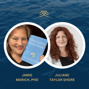 Two women with book 'Dissociation Made Simple'.