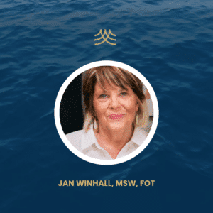 Portrait of professional woman on water background.