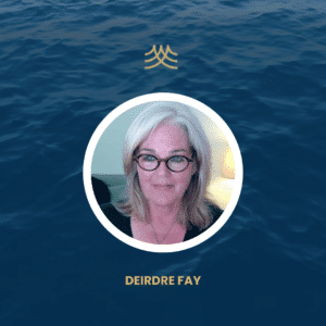 Woman with glasses and ocean background