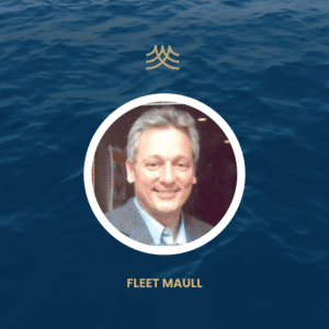 Portrait with ocean background and symbol