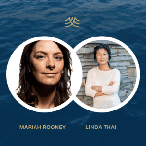 Two women portrait against ocean background