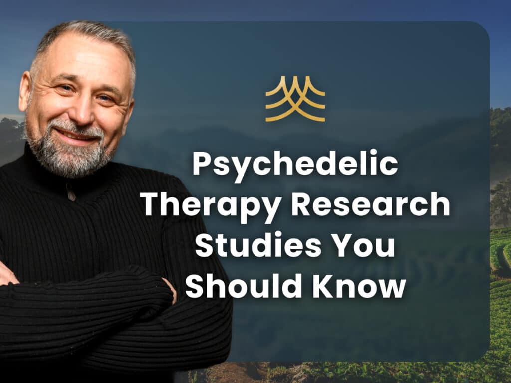 Psychedelic therapy research insights, smiling expert portrait.