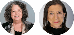 Two women smiling, professional headshots