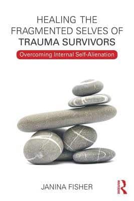Healing trauma book cover with stacked stones.