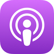 Purple podcast app icon with signal waves
