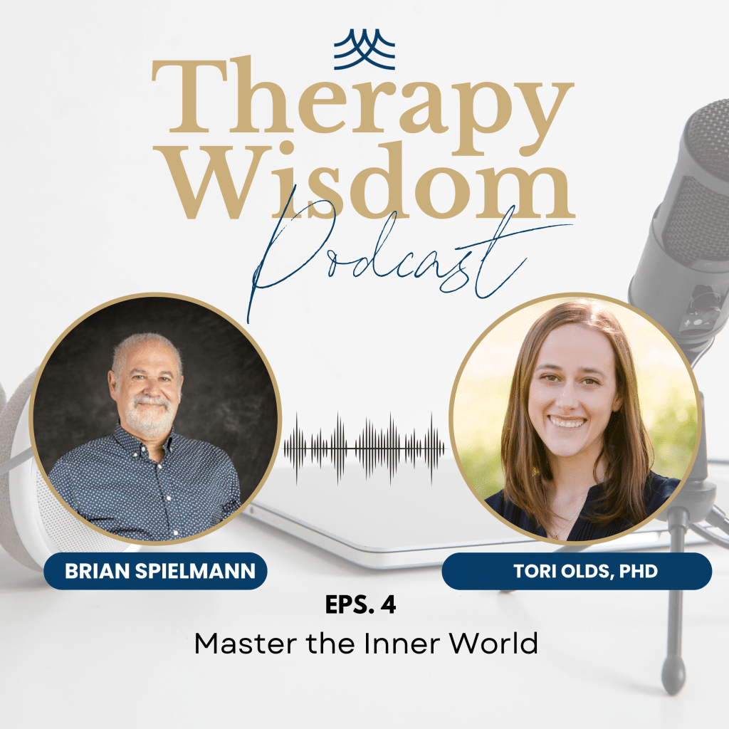Therapy Wisdom Podcast cover with two guest portraits