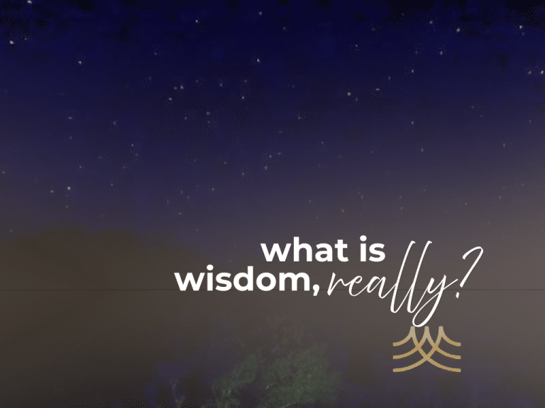 Starry night sky with "What is wisdom, really?