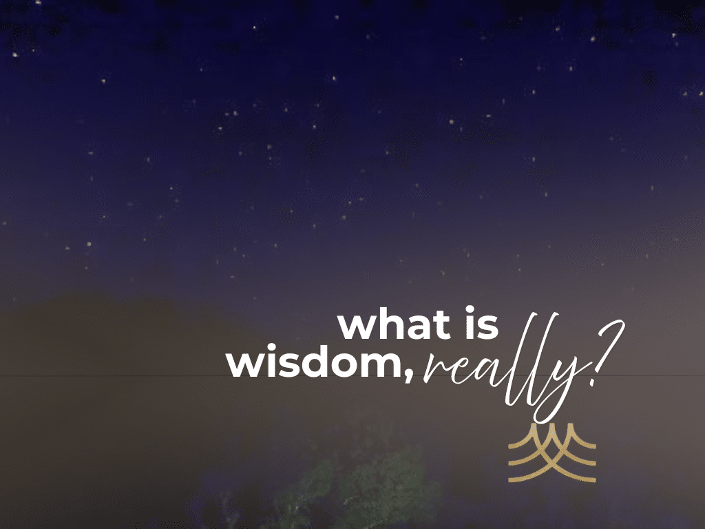 Starry night sky with "What is wisdom, really?