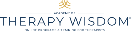 Academy of Therapy Wisdom logo with gold flame