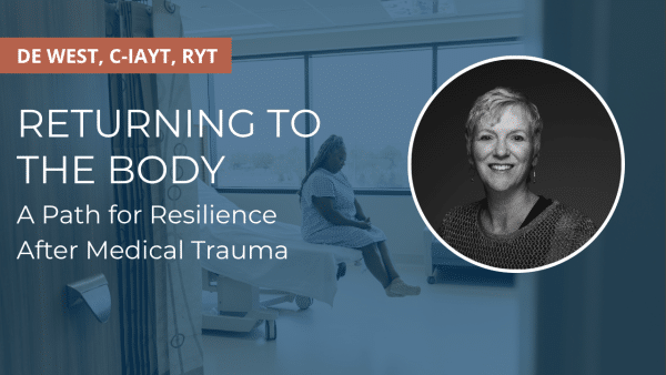 Patient sitting on hospital bed with speaker portrait