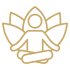 Gold lotus flower line art logo