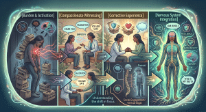 Infographic showing trauma healing and nervous system integration