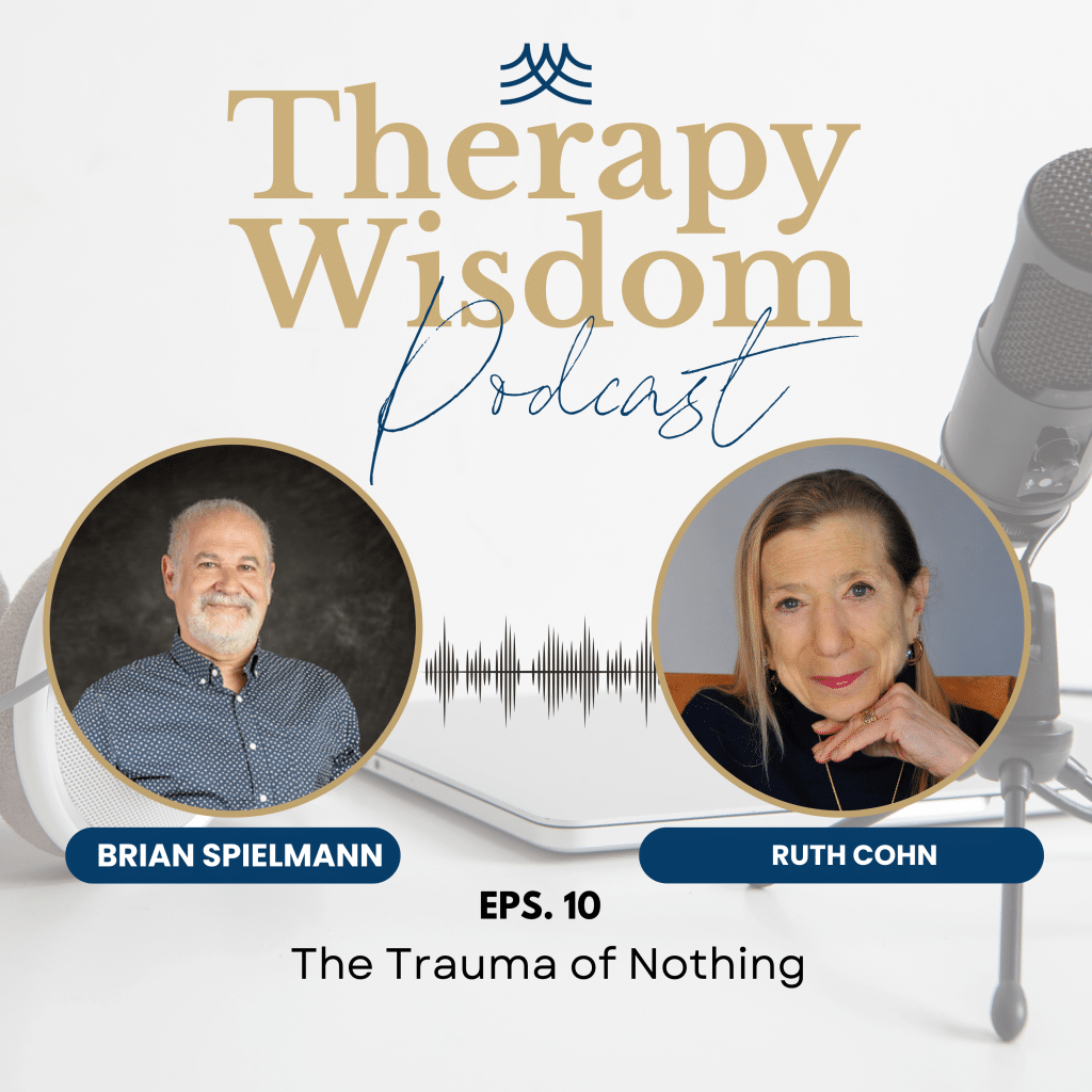 Therapy Wisdom Podcast cover with two guest portraits